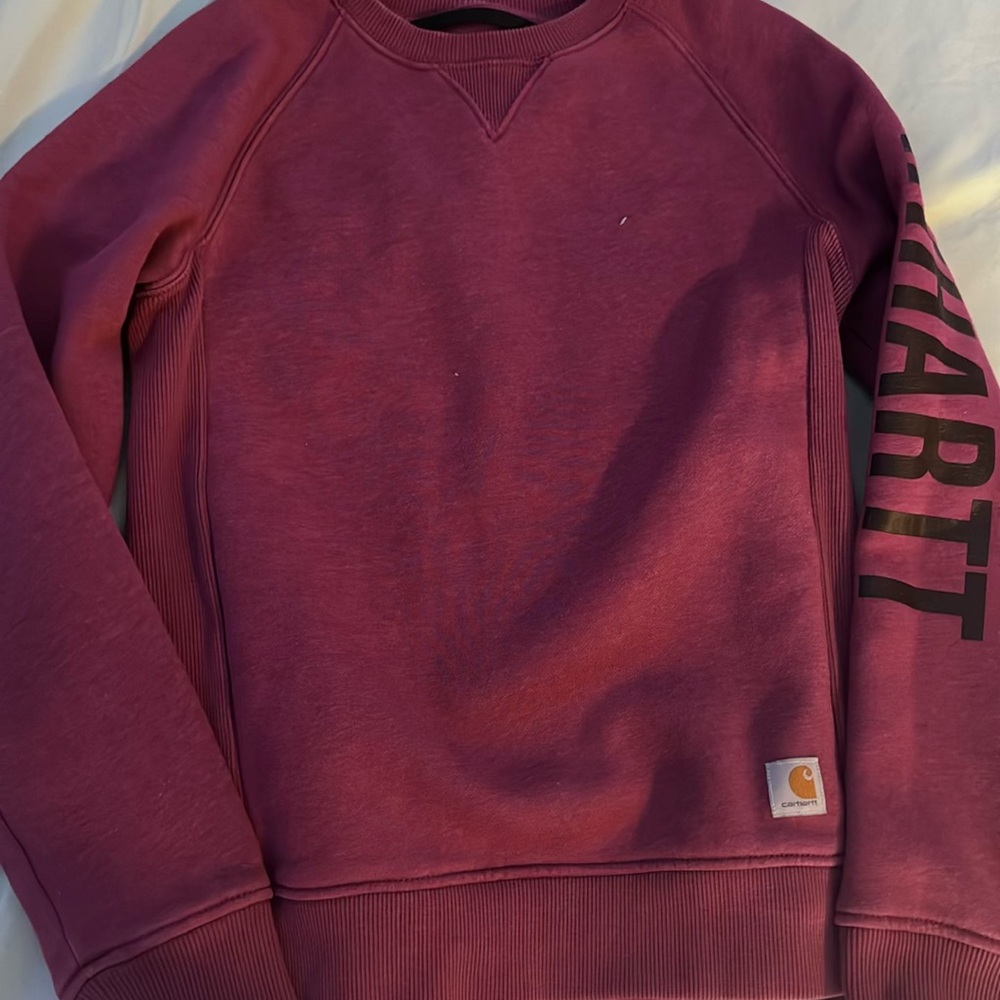 Carhartt Burgundy Crewneck Sweater Soft Cotton Blend